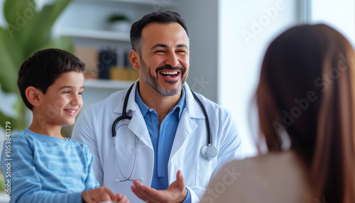 Doctor Delivering Positive News to Family. The joy and relief during a healthcare consultation.