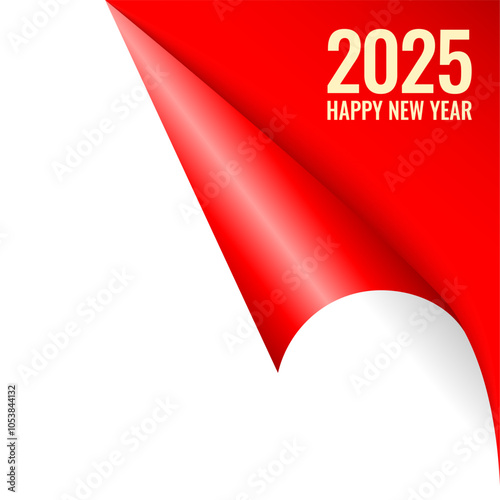Happy New Year 2025 page corner, Christmas design