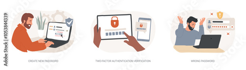 Password management isolated cartoon vector illustrations se