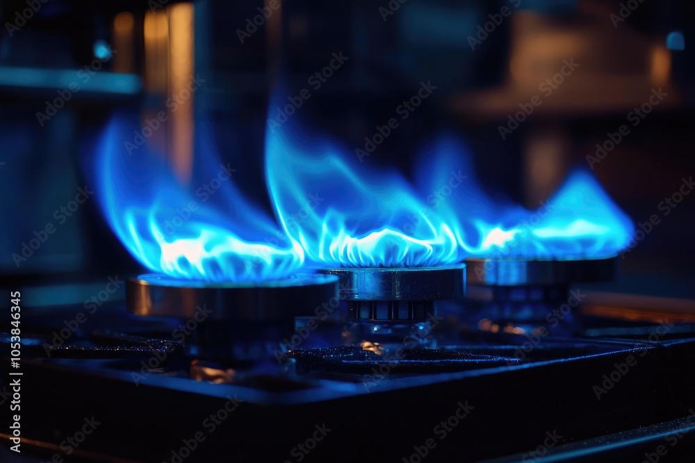 Industrial Burner Emitting Bright Blue Fire Industrial Burner Emitting Bright Blue Fire