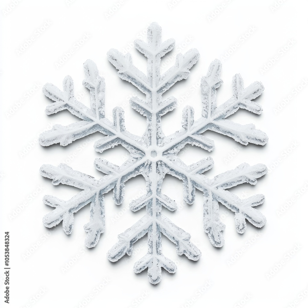 Snowflake shape, white isolated background. Snowflake shape, white isolated background.