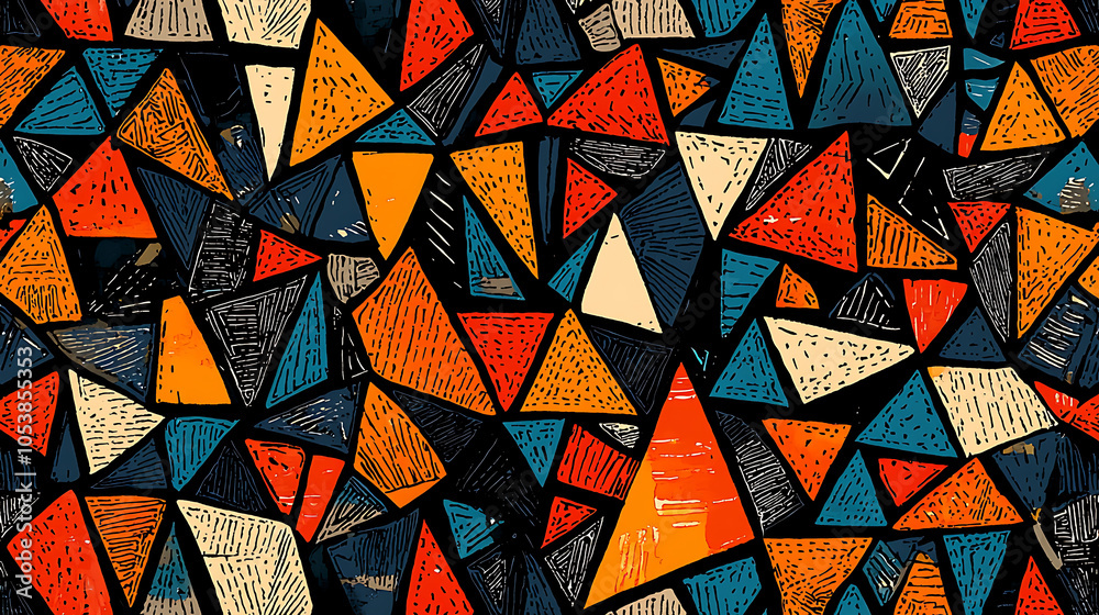 Colorful Abstract Geometric Pattern with Triangles Colorful Abstract Geometric Pattern with Triangles
