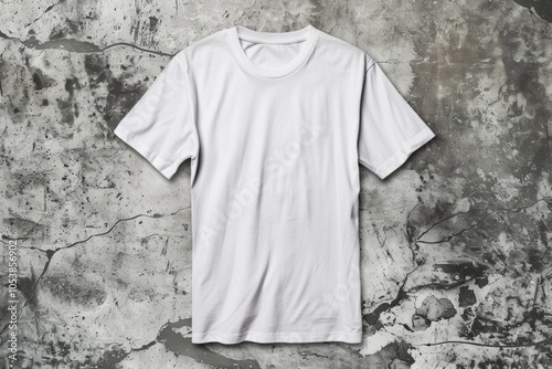 White t-shirt on concrete wall background