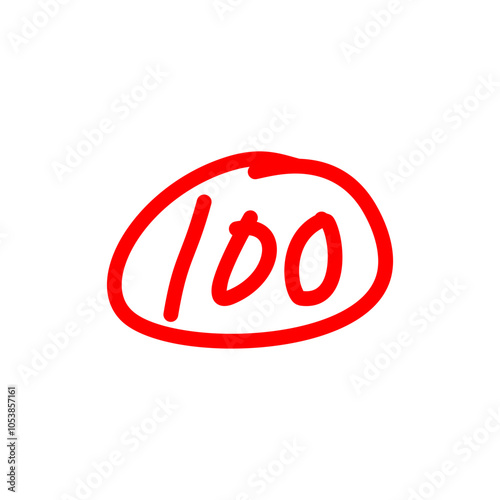 Handwritten 100 Score Symbol