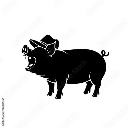 Pig Silhouette Collection vector illustration on white Background