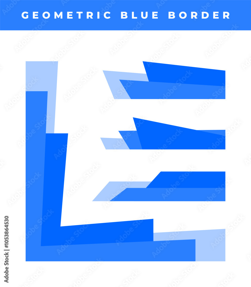 Fototapeta premium geometric blue border collection.futuristic blue border decoration vector graphic set.