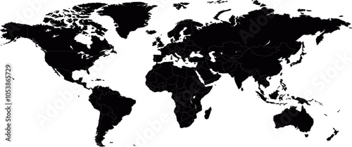 vector of black color world map