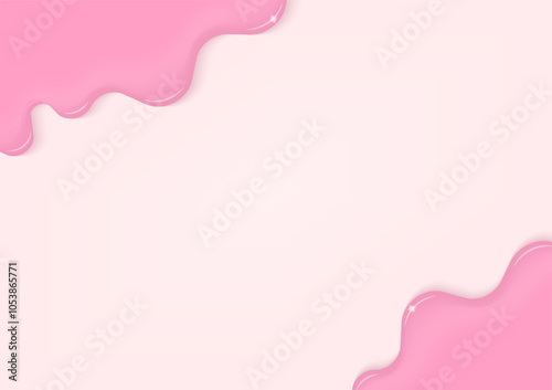 Pink liquid flowing on light pink background