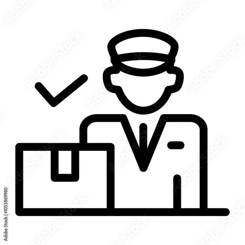 Logistics line icon, import customs clearance, export customs clearance.