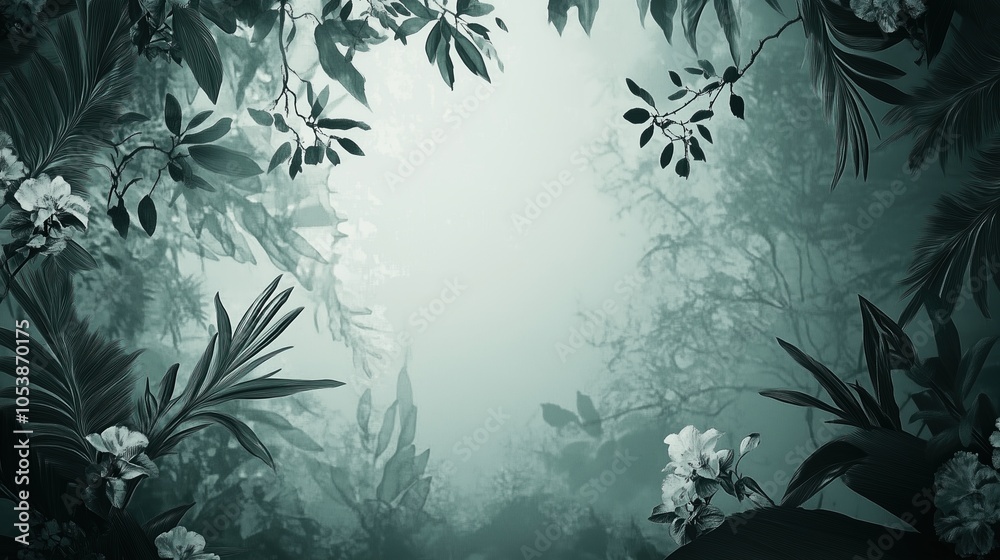 Serene Tropical Foliage Background Design