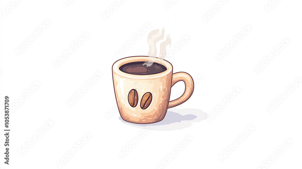 Obraz premium Coffee logo with smoky effect, unique style, 3D render