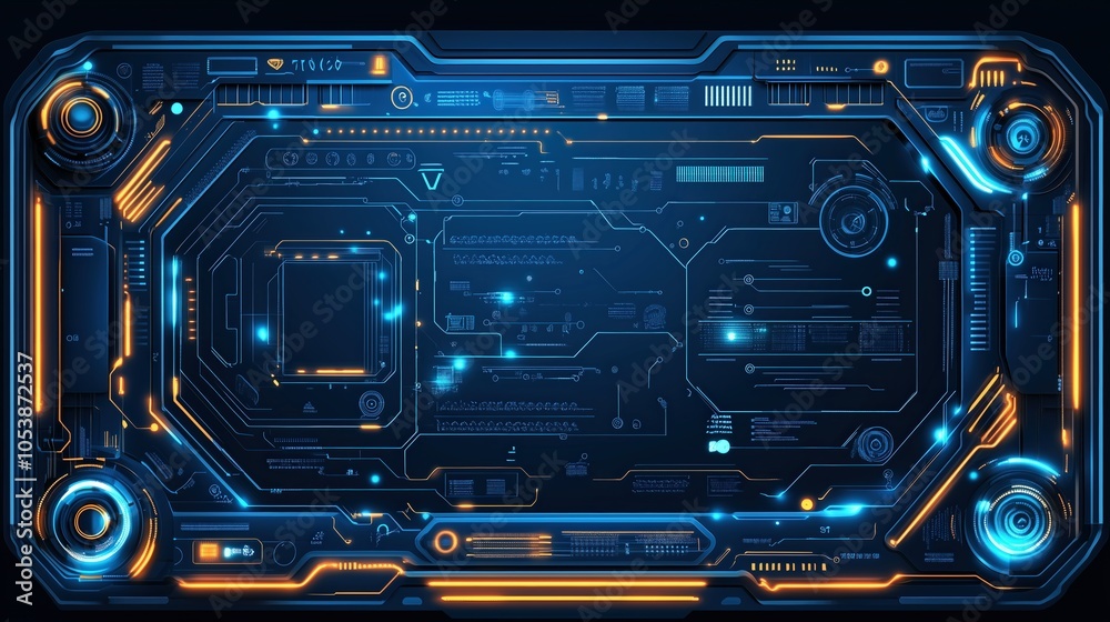 Obraz premium Futuristic Digital Interface Background Design