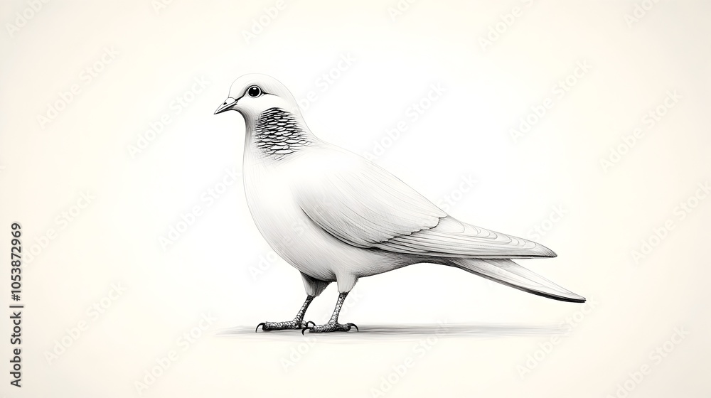 Detailed Sketch Like of a Dove Bird Character in Engrave Style Black and White with Scratch Board Texture Creating a Unique and Fanciful Representation of Wildlife Imagery Detailed Sketch Like of a Dove Bird Character in Engrave Style Black and White with Scratch Board Texture Creating a Unique and Fanciful Representation of Wildlife Imagery