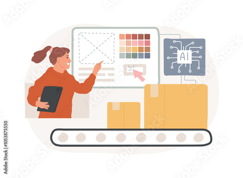 AI-Powered Customization abstract concept vector illustration.