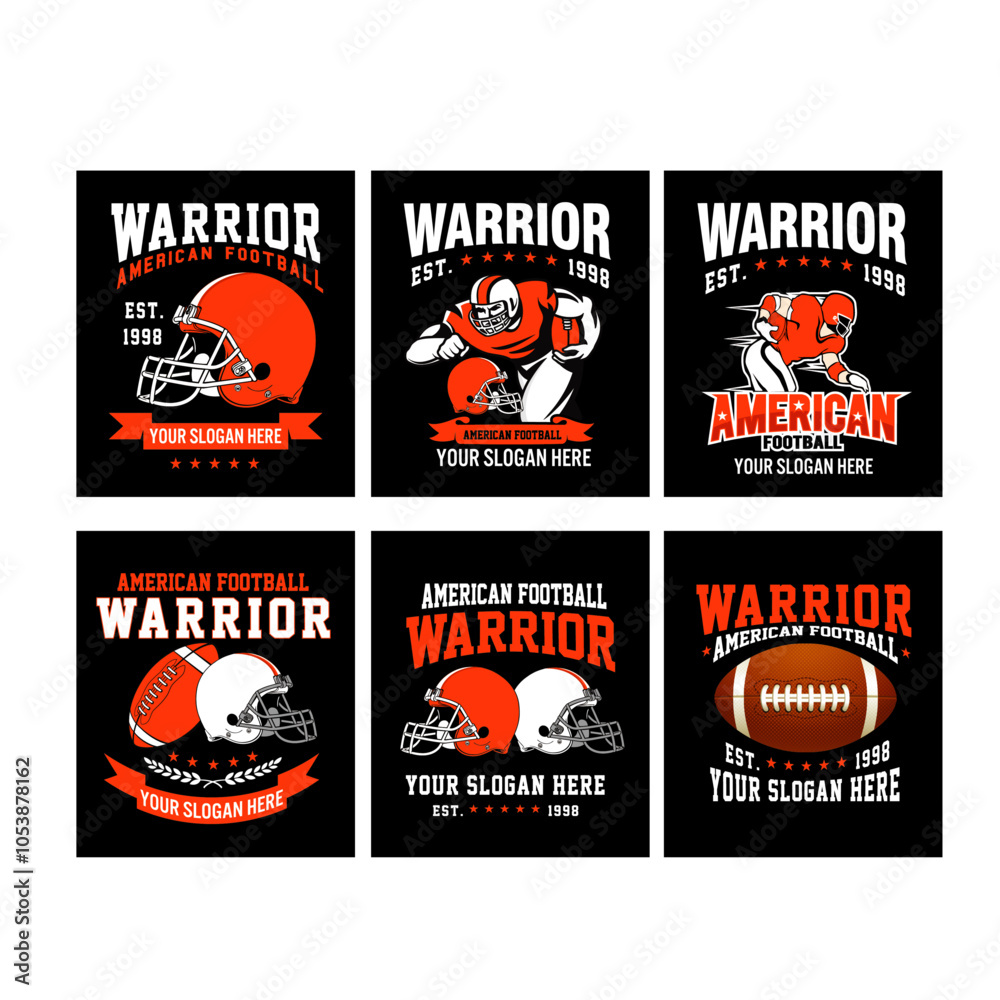 Naklejka premium Set Vintage american football logo badge vector