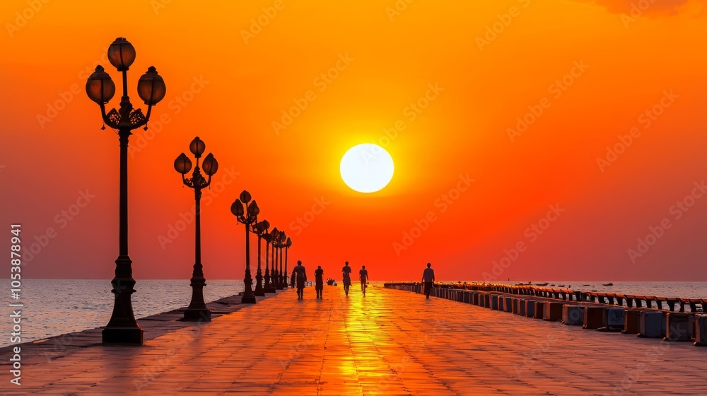 People Enjoy Sunset at Marine Drive Mumbai People Enjoy Sunset at Marine Drive Mumbai