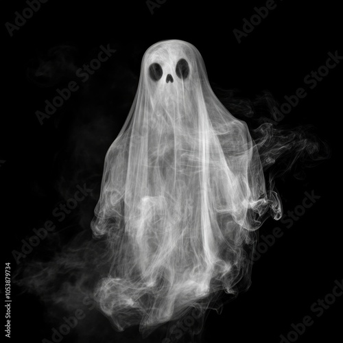 Cute ghost. Halloween decoration element.