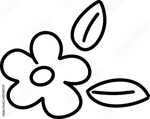 Hand down flowers doodle , illustration, flower outline