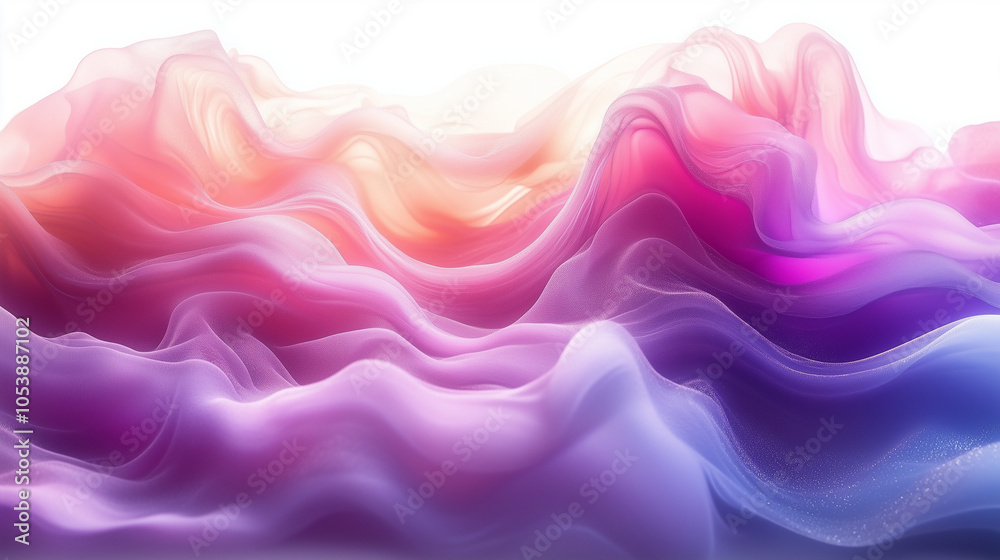 Obraz premium Colorful vaporwave gradient with flowing pastel waves