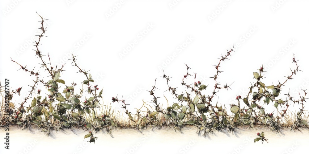Obraz premium illustration of a thorny briar patch against