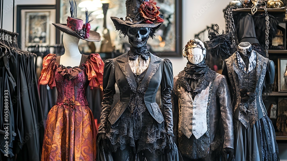 Fototapeta premium Halloween playful costume display for guests to admire