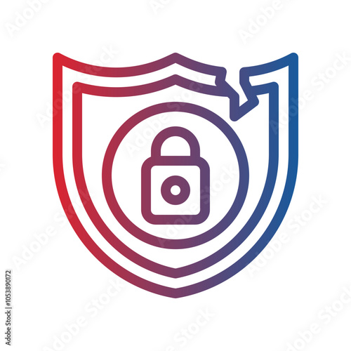 data breach gradient icon