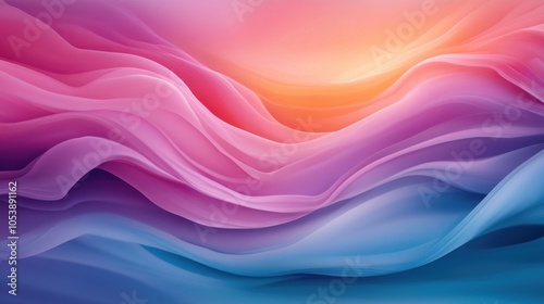 Serene flow of colors a tranquil abstract journey through soft waves of light and emotion at sunset