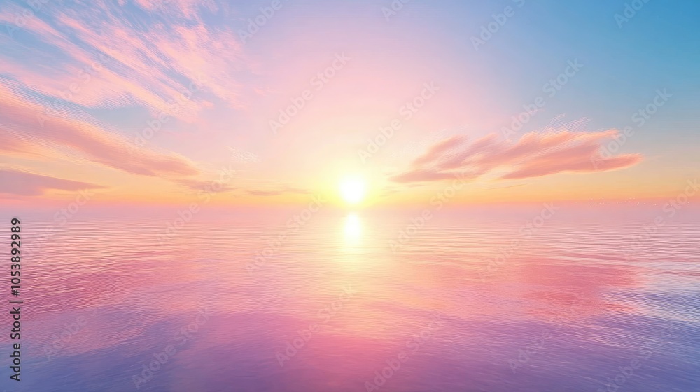 Obraz premium Serene Sunset Over Calm Water Reflection