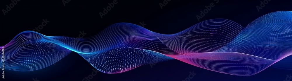 Blue glowing geometric lines on dark blue background. Modern shiny blue circle lines pattern. Futuristic technology concept. Would work as a cover, poster, banner, brochure, header, or website. Blue glowing geometric lines on dark blue background. Modern shiny blue circle lines pattern. Futuristic technology concept. Would work as a cover, poster, banner, brochure, header, or website.