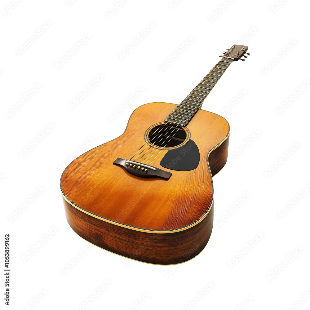 Fototapeta premium Isolated Acoustic Guitar on Transparent Background