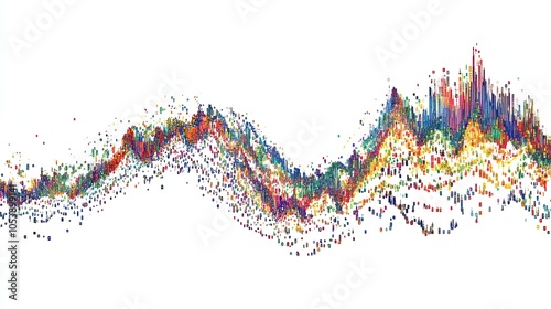 A graph with fluctuating numbers to represent market volatility, focusing on Hang Seng index trends. White background. photo