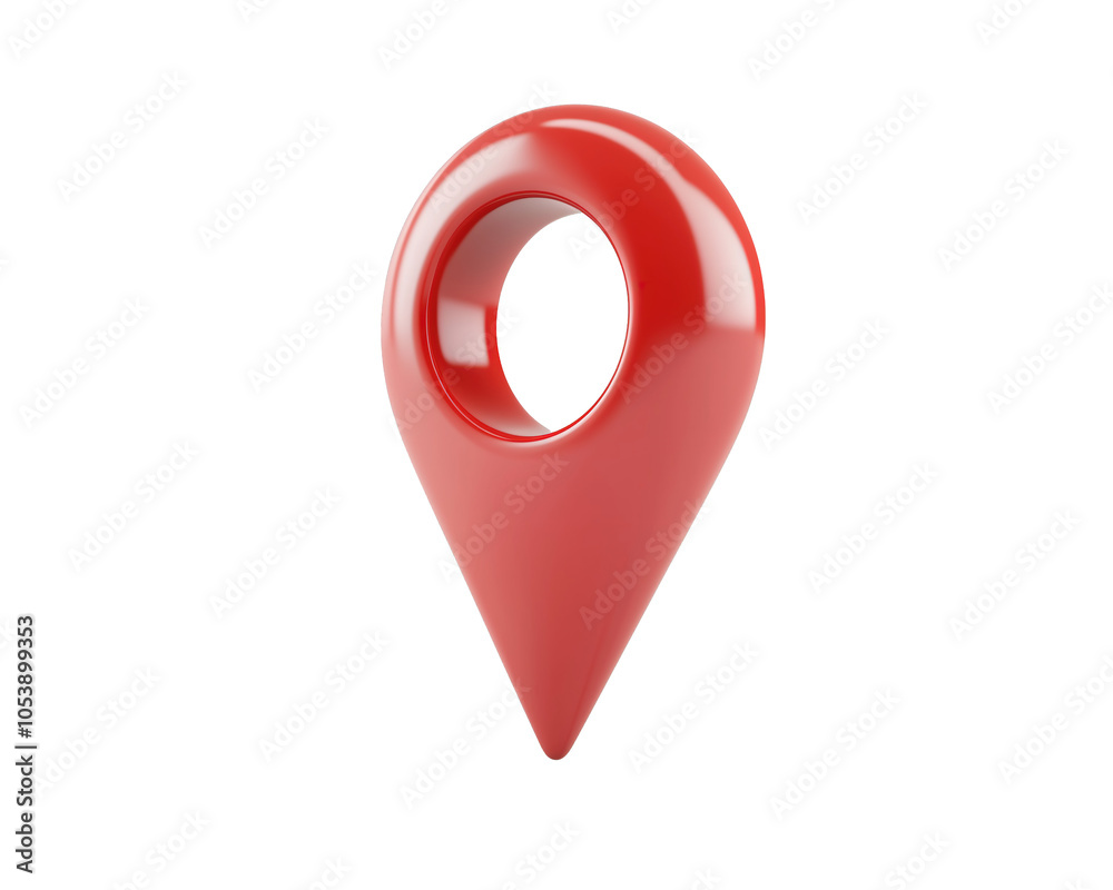 3D Red Location Pin Icon 3D Red Location Pin Icon