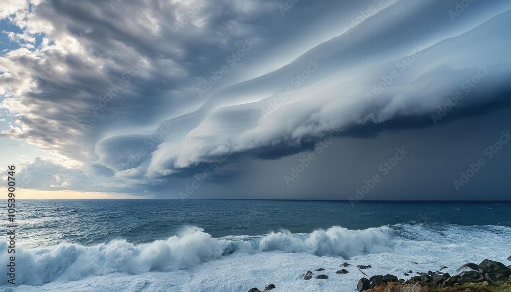 Obraz premium storm rolls in over the ocean