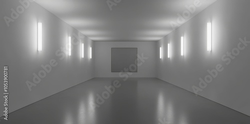 The atmosphere is elegant and sophisticated with a grey and white minimalist setting