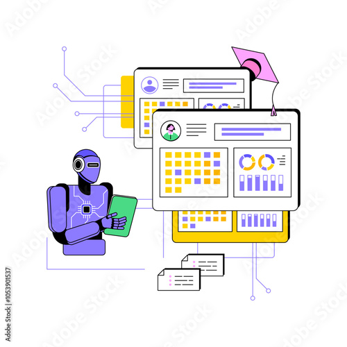 AI-Streamlined Administrative Tasks abstract concept vector illustration.