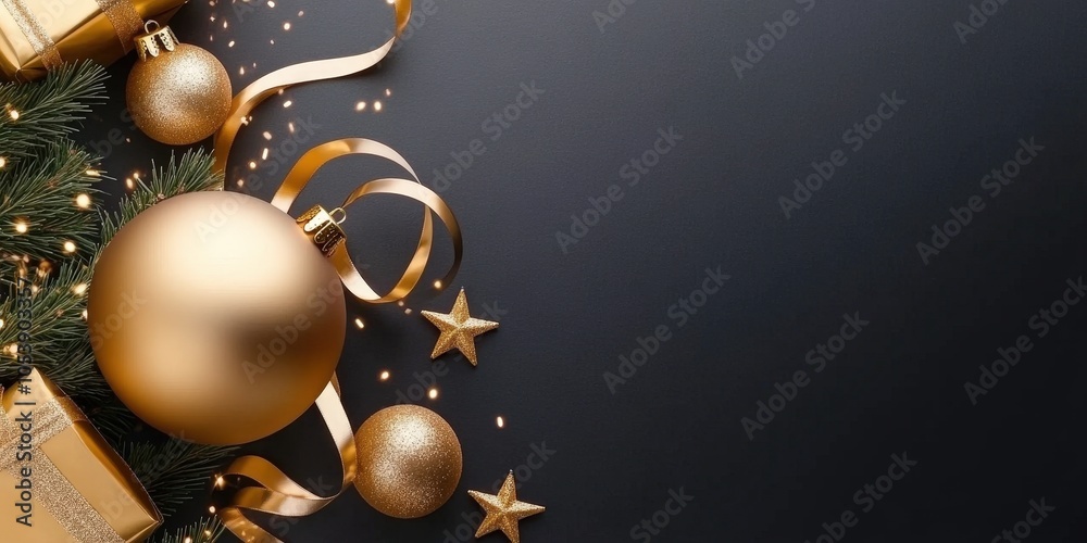 Elegant Christmas Decorations with Gold Ornaments