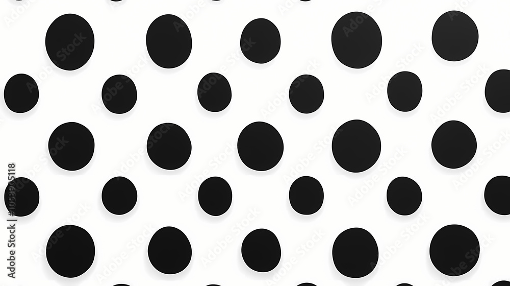 Black and white polka dots. Dotted Pattern. Illustration