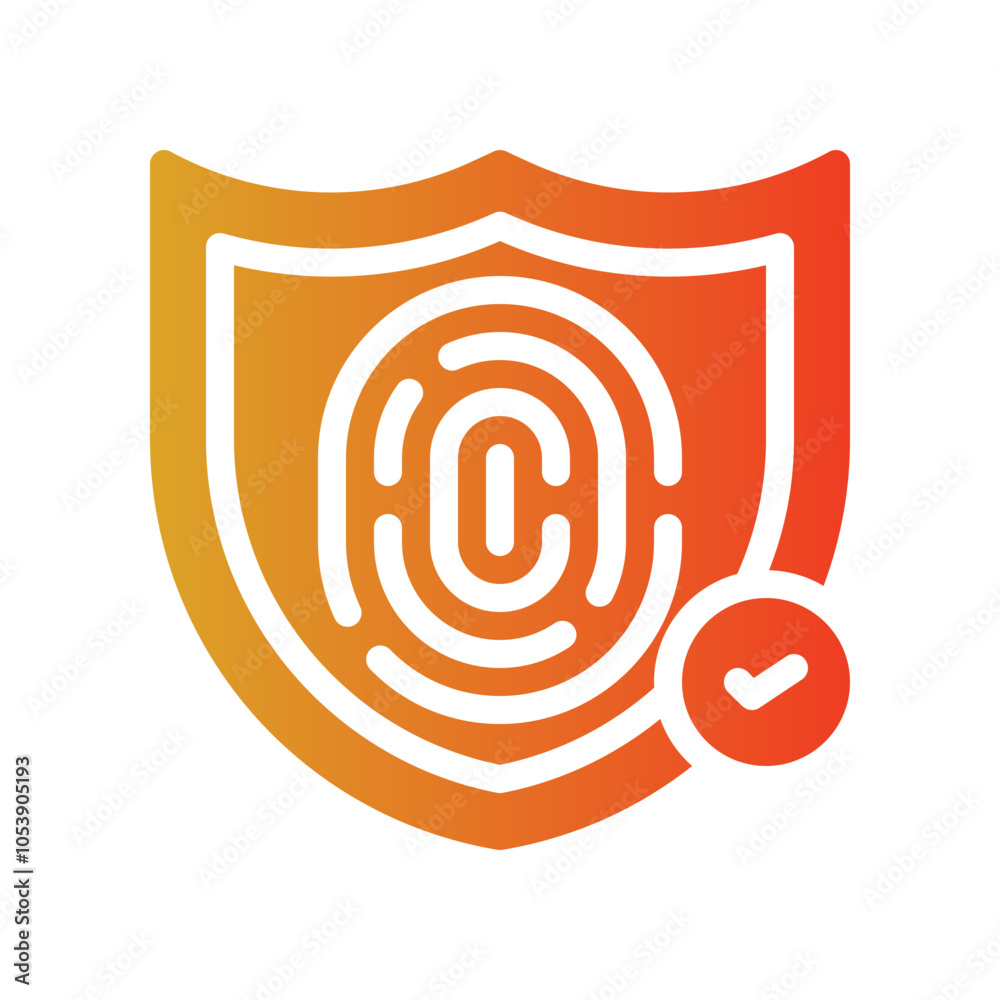 biometric security flat gradient icon biometric security flat gradient icon