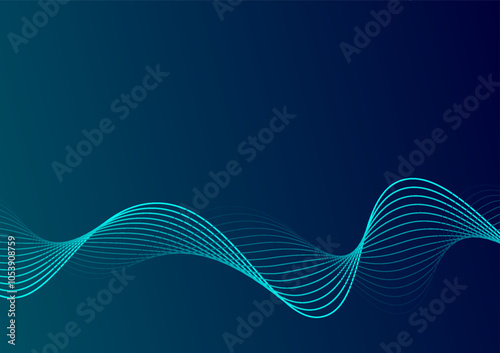 Abstract digital wave technology background. Data Internet online network concept. Design for data, cyber, sound, futuristic, fiber optic, wave, telecoms, digital, internet, online, network, line.