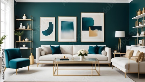 Photo interior modern design room 3d illustration