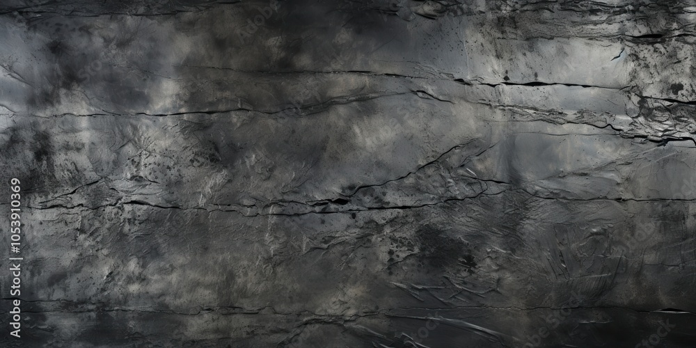 Naklejka premium A Textured Dark Gray Abstract Surface with Deep Cracks and Uneven Topography