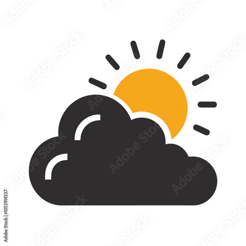 Weather Icon Partly Cloudy Sun Vector. photo