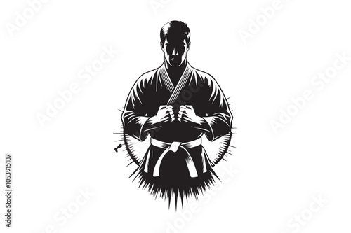 Karate silhouette vector illustration, Karate silhouette vector Bundle 