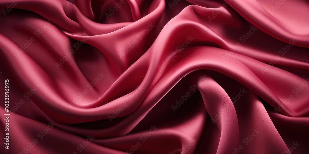 Obraz premium Abstract Drapery of Smooth, Rich Crimson Silk Fabric with Gentle Curves and Soft Light Reflection