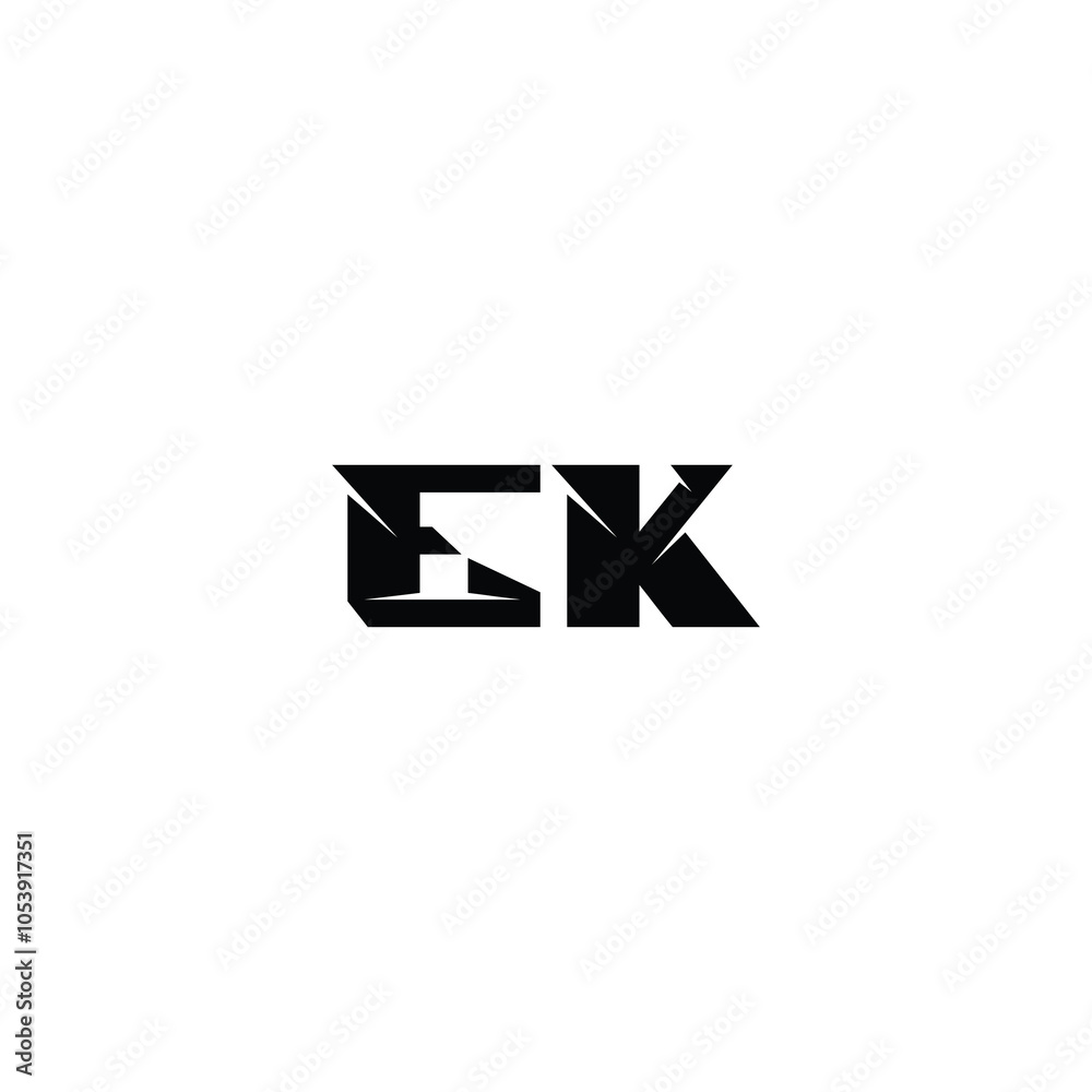 EK monogram logo design letter text name symbol monochrome logotype alphabet character simple logo