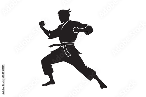 Karate silhouette vector illustration, Karate silhouette vector Bundle 