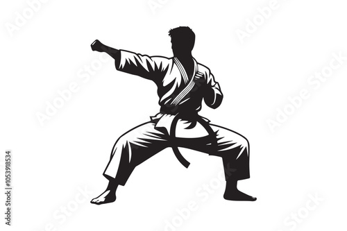 Karate silhouette vector illustration, Karate silhouette vector Bundle 