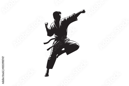 Karate silhouette vector illustration, Karate silhouette vector Bundle 