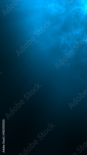 Blue top right clouds and light rays abstract background, vertical composition