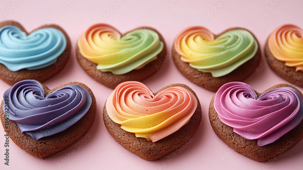 Multicolored Heart Love shape cookie cookies biscuit Multicolored Heart Love shape cookie cookies biscuit